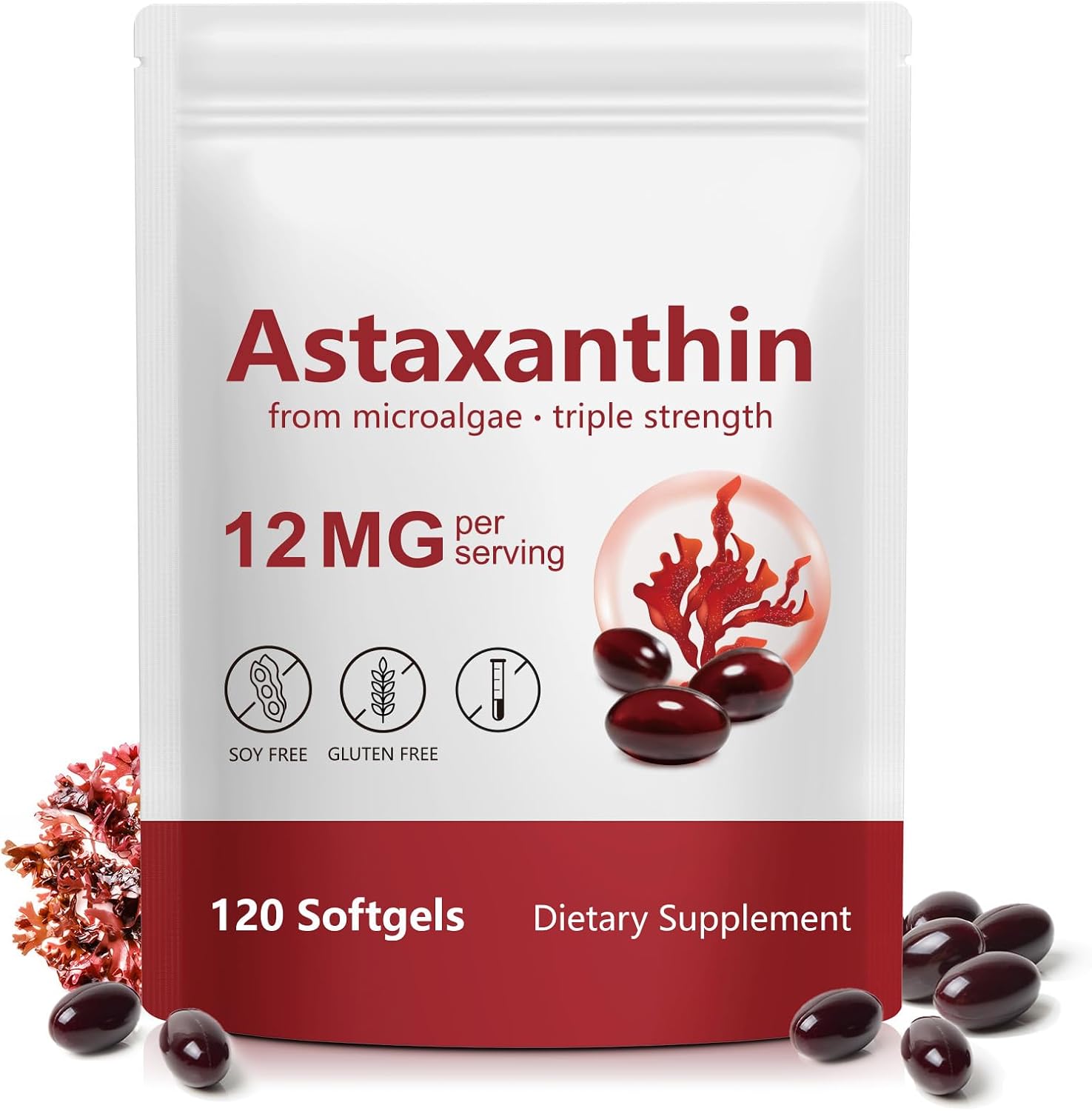 Detalle de LTQXGT Astaxanthin Softgels 12 mg