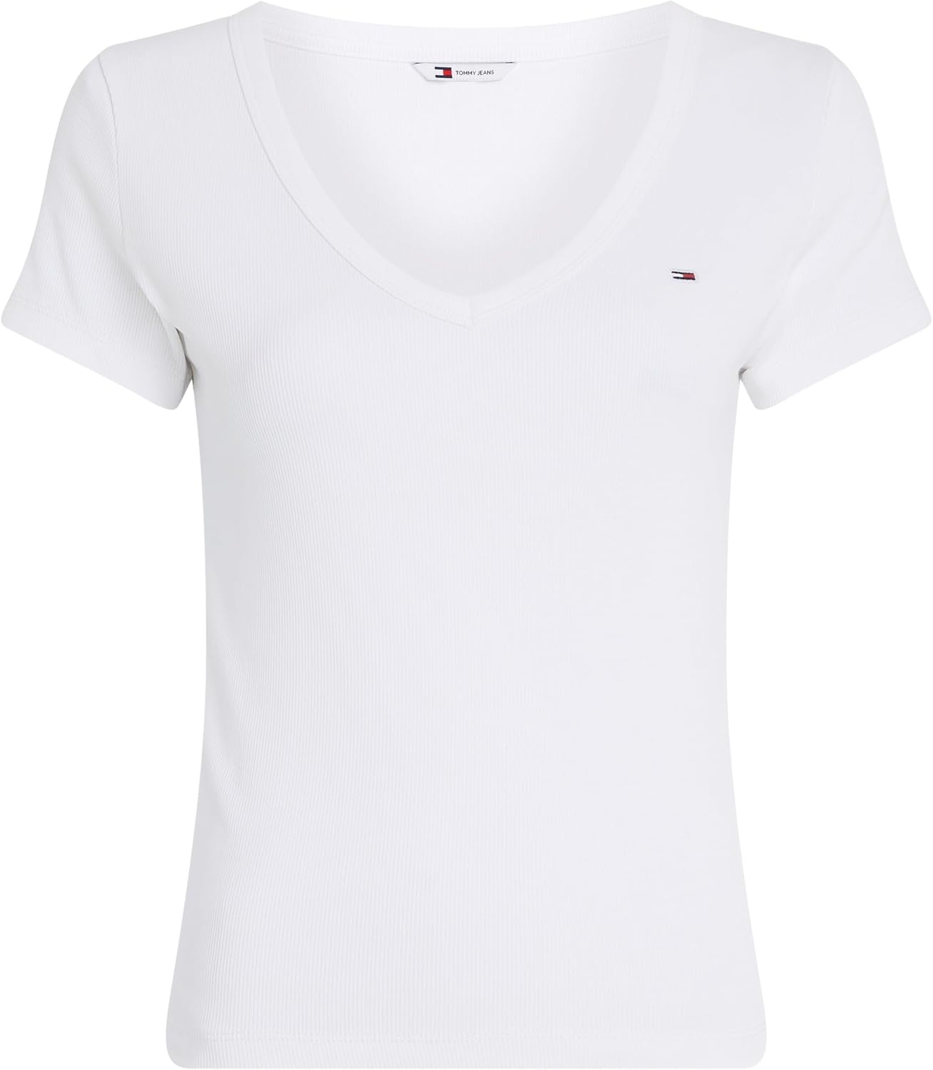 Thumbnail 5 de Tommy Jeans T-Shirt Manches Courtes Femme Slim Col en V – coton régénératif et coupe ajustée