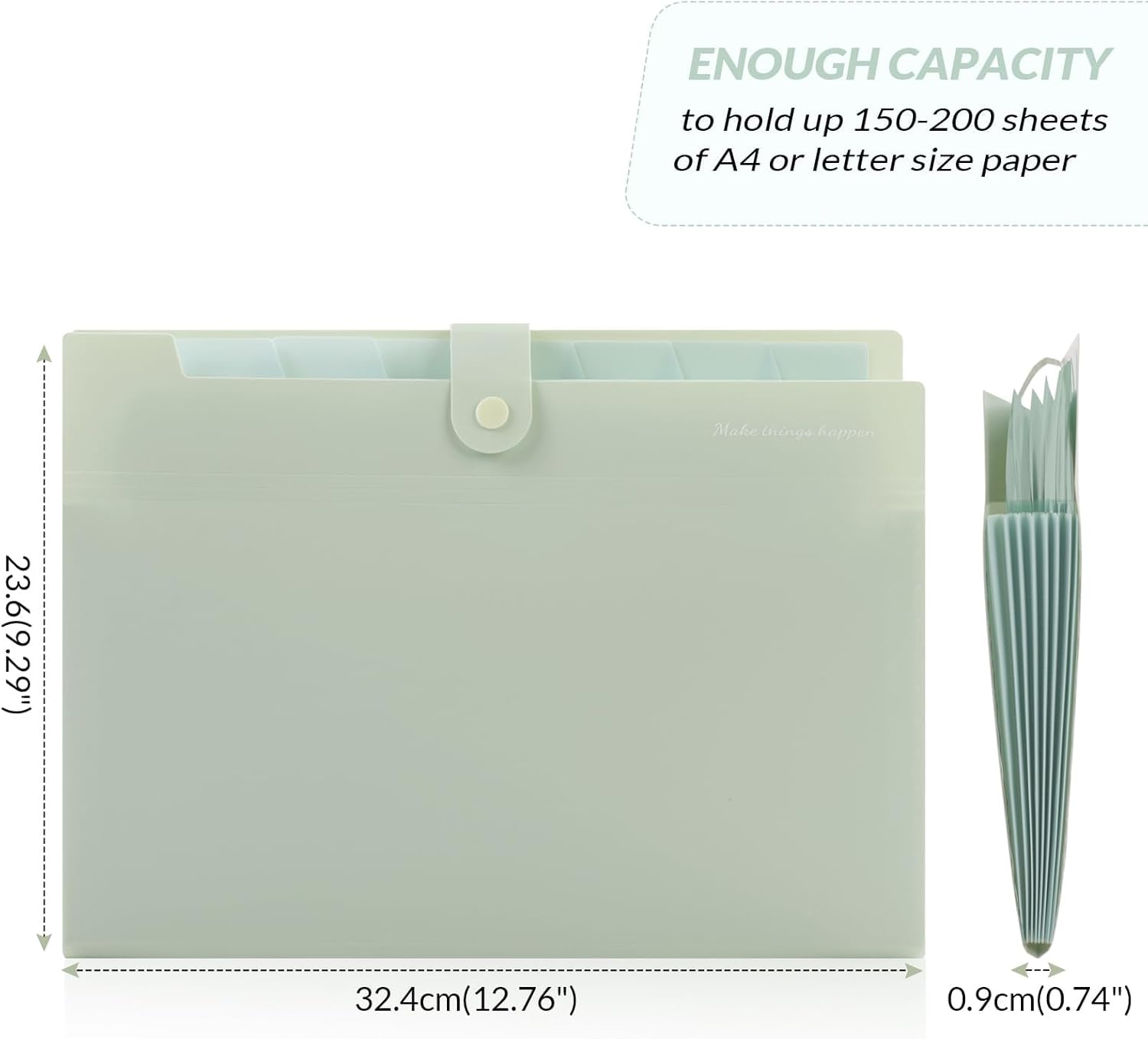 Thumbnail 2 de SKYDUE Dokumentenmappe A4 mit 8 Fächern und Etiketten (hellgrün)