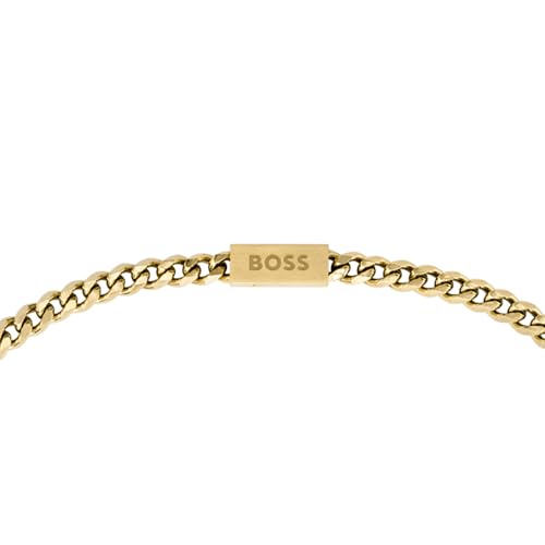 Detalle de BOSS Jewelry Men's Chain for HIM Collection Necklace in Yellow Gold IP – 61cm (Model 1580173)