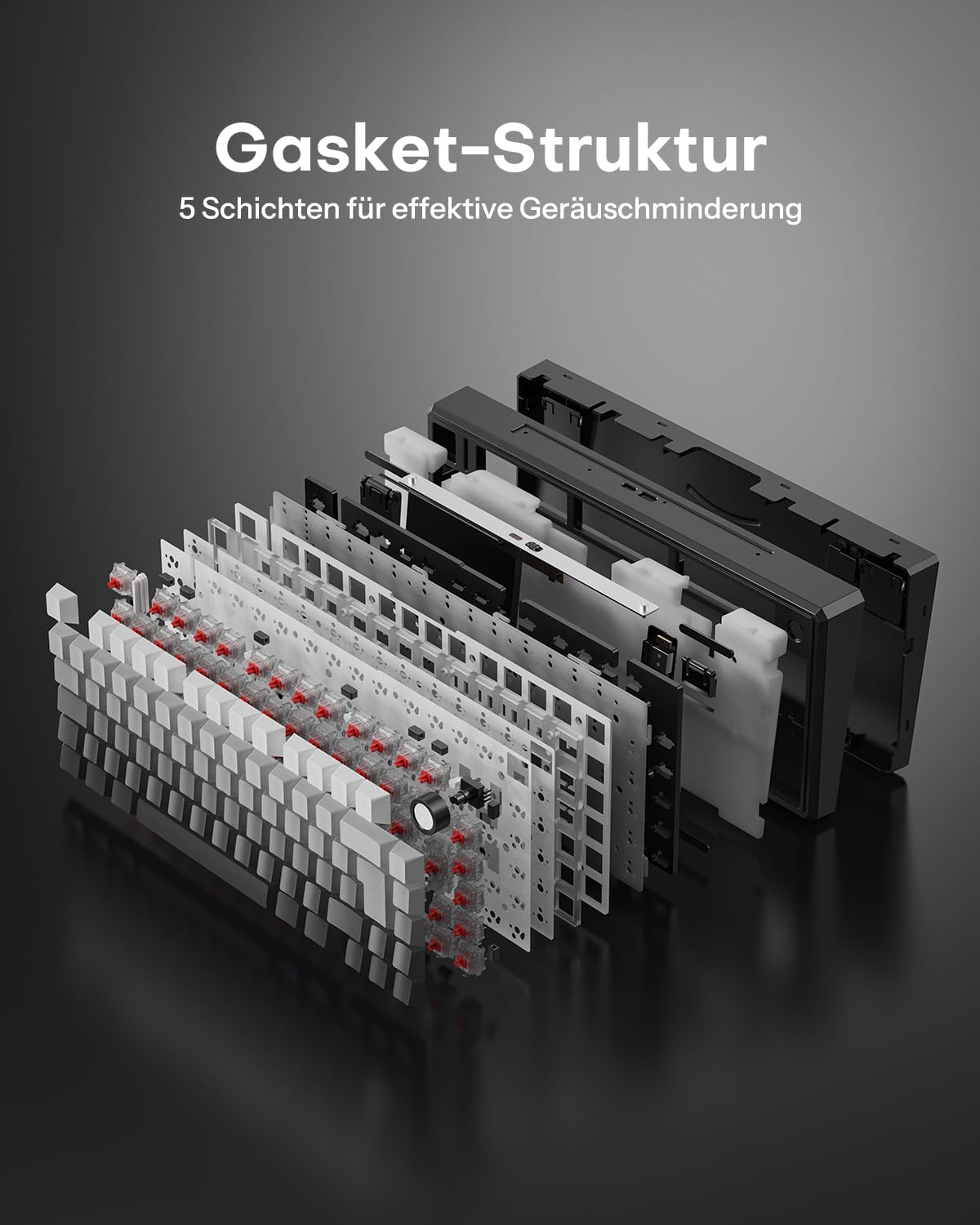 Thumbnail 6 de OMOTON 75% Mechanische Gaming Tastatur Kabellos mit QWERTZ ISO, Hot-Swap, QMK VIA, 4000mAh Akku – MK212