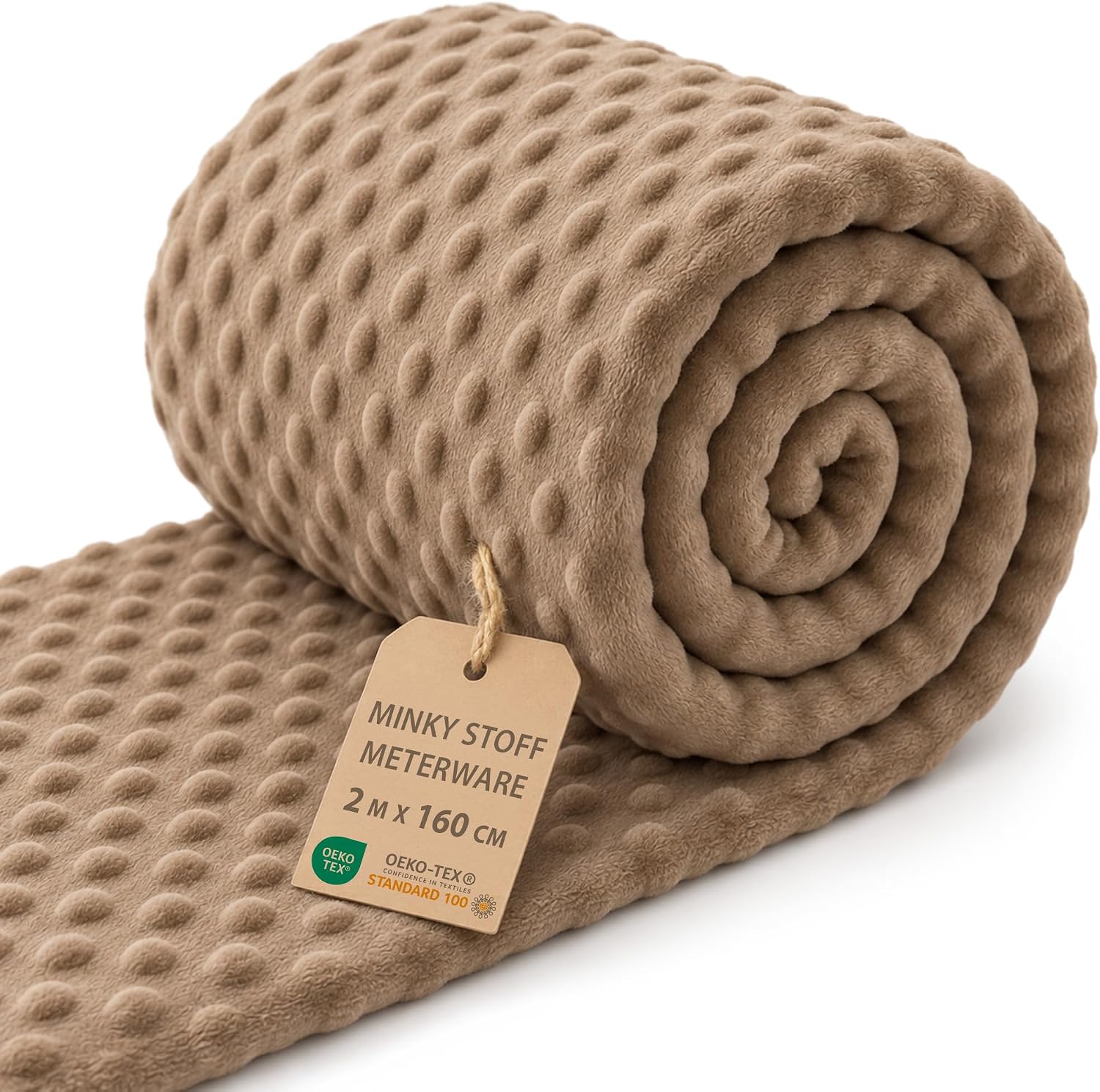 Thumbnail 6 de Amazinggirl Minky plyschtyg, 5 m x 160 cm, beige polyester