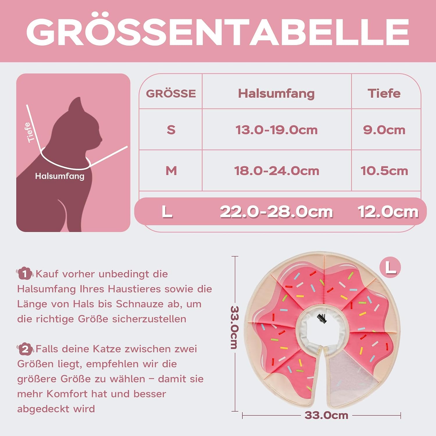 Detalle 2 de Supet Halskrause Katze (Zuckerkringel, Größe L) – fundierte Kaufentscheidung
