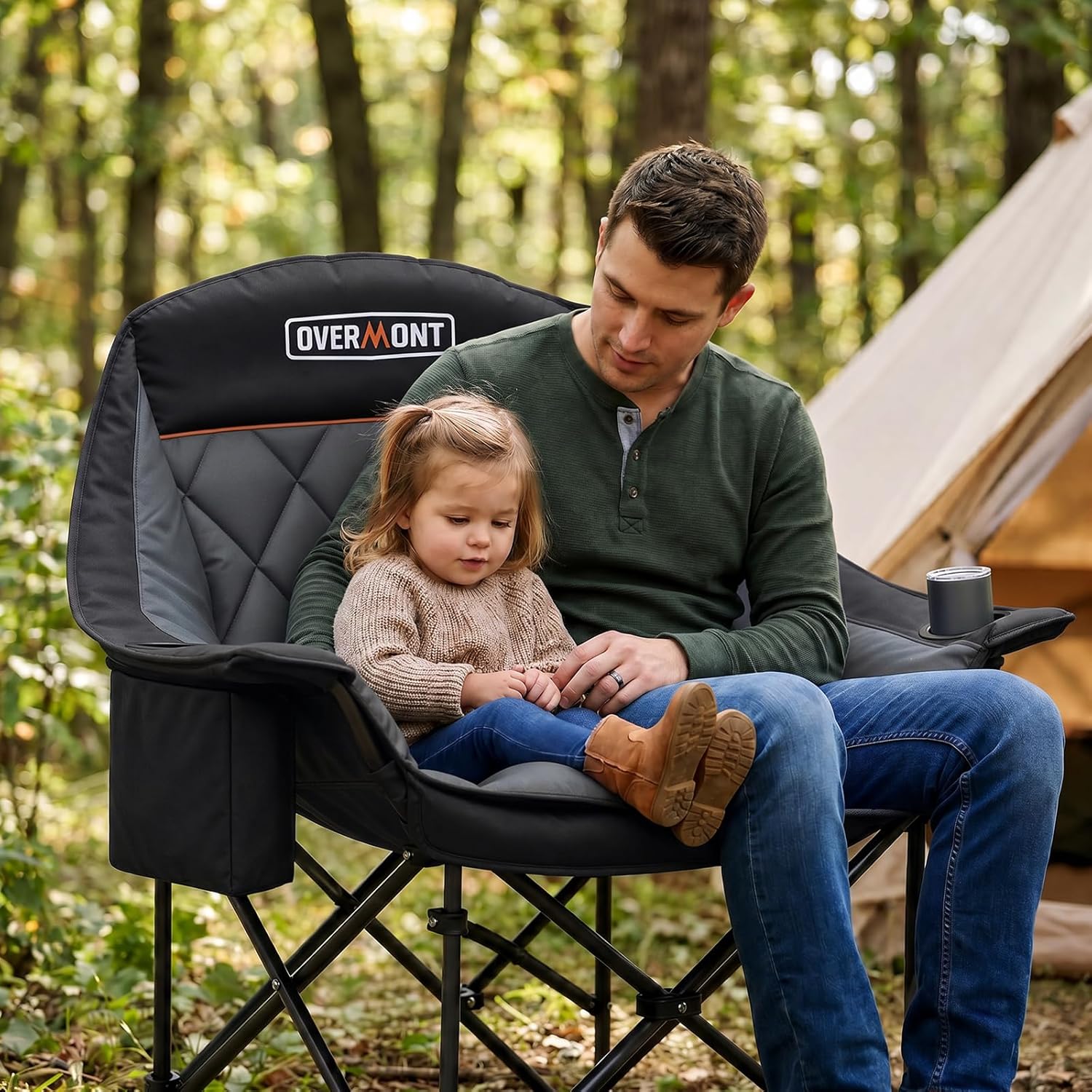 Thumbnail 2 de Overmont Großes klappbares Campingsofa mit Polsterung – Belastbarkeit bis 204 kg