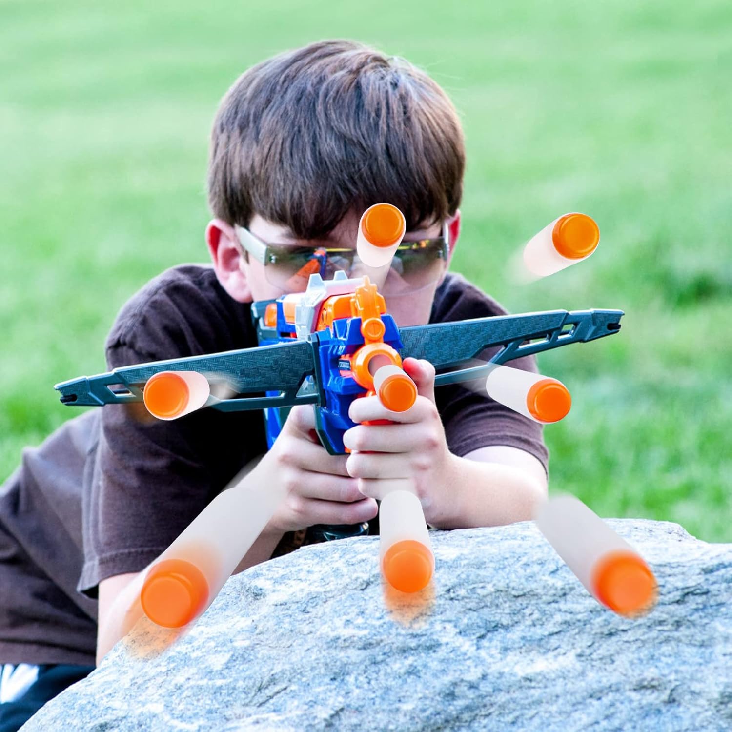 Detalle de AMOSTING 100 Stück weiße Pfeile kompatibel mit Nerf Elite 2.0 – Leuchten im Dunkeln