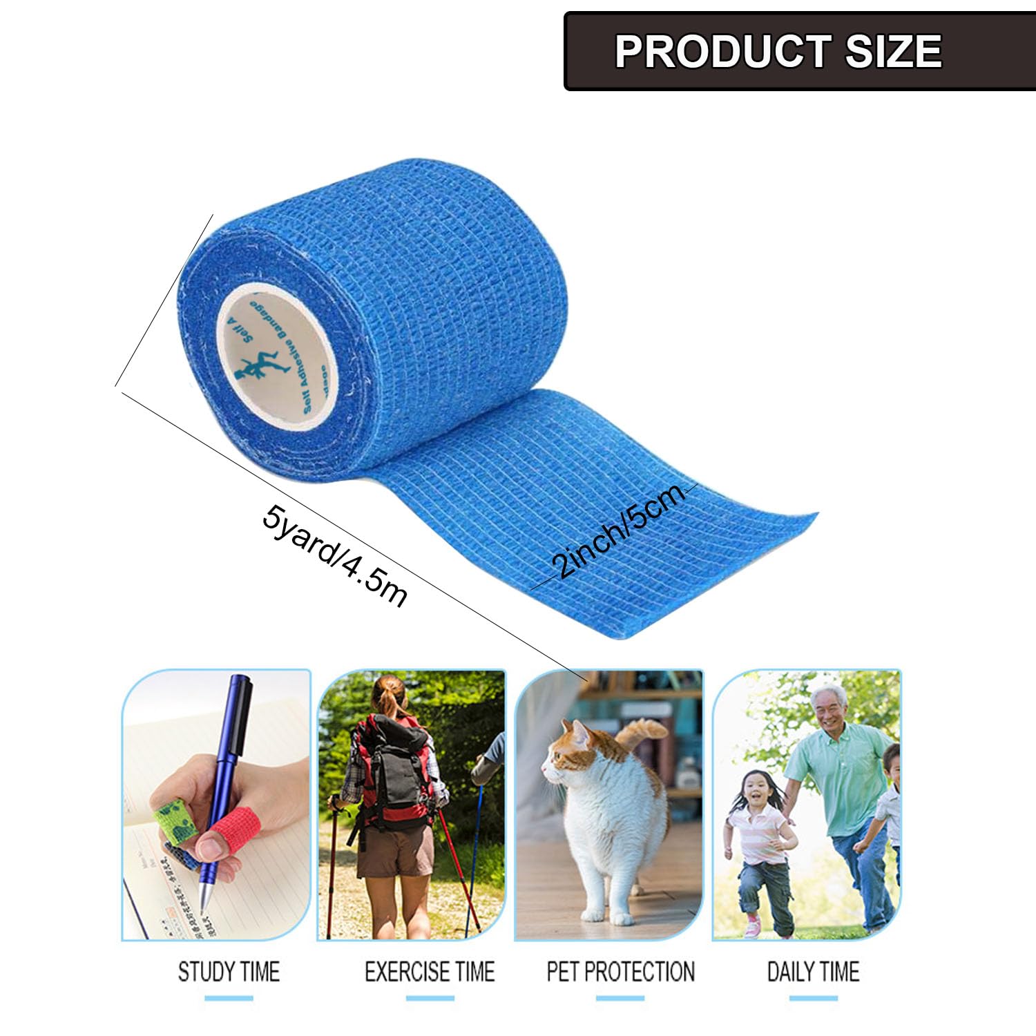 Thumbnail 1 de ANAMPION 8 Rolls Self-Adhesive Football Sock Tape 5cm x 4.5m (Flesh Coloured) – Elastic Cohesive Bandage Wrap