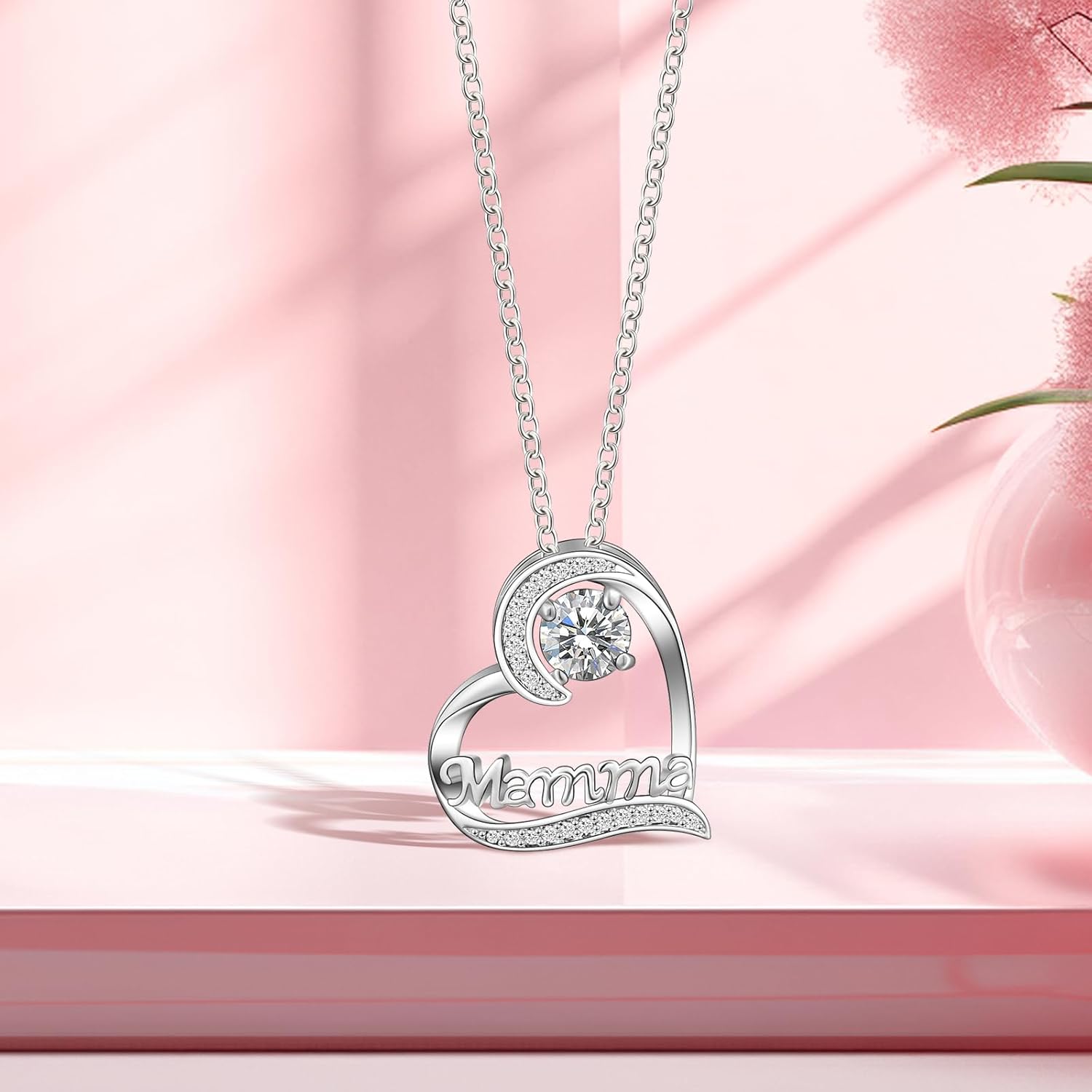 Thumbnail 1 de VGWON Collana per Festa della Mamma con ciondolo a cuore, regalo per mamma per Natale e compleanno