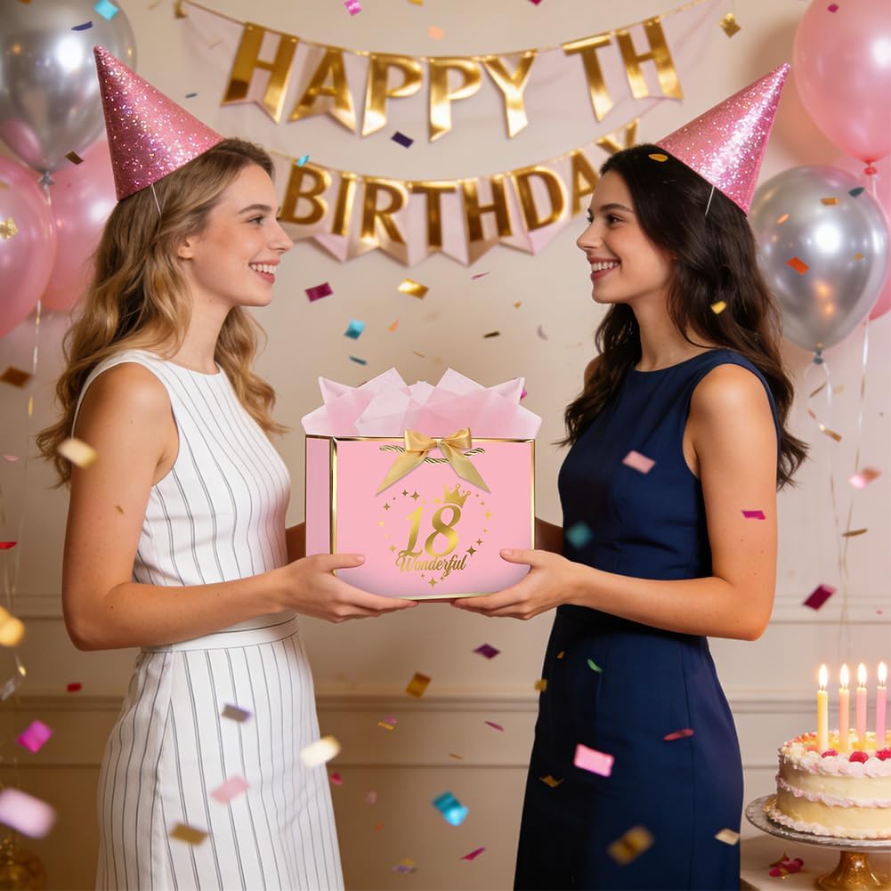 Thumbnail 6 de OFFCUP 18th Birthday Gift Bag, Rose Gold, 28 x 20 x 10 cm