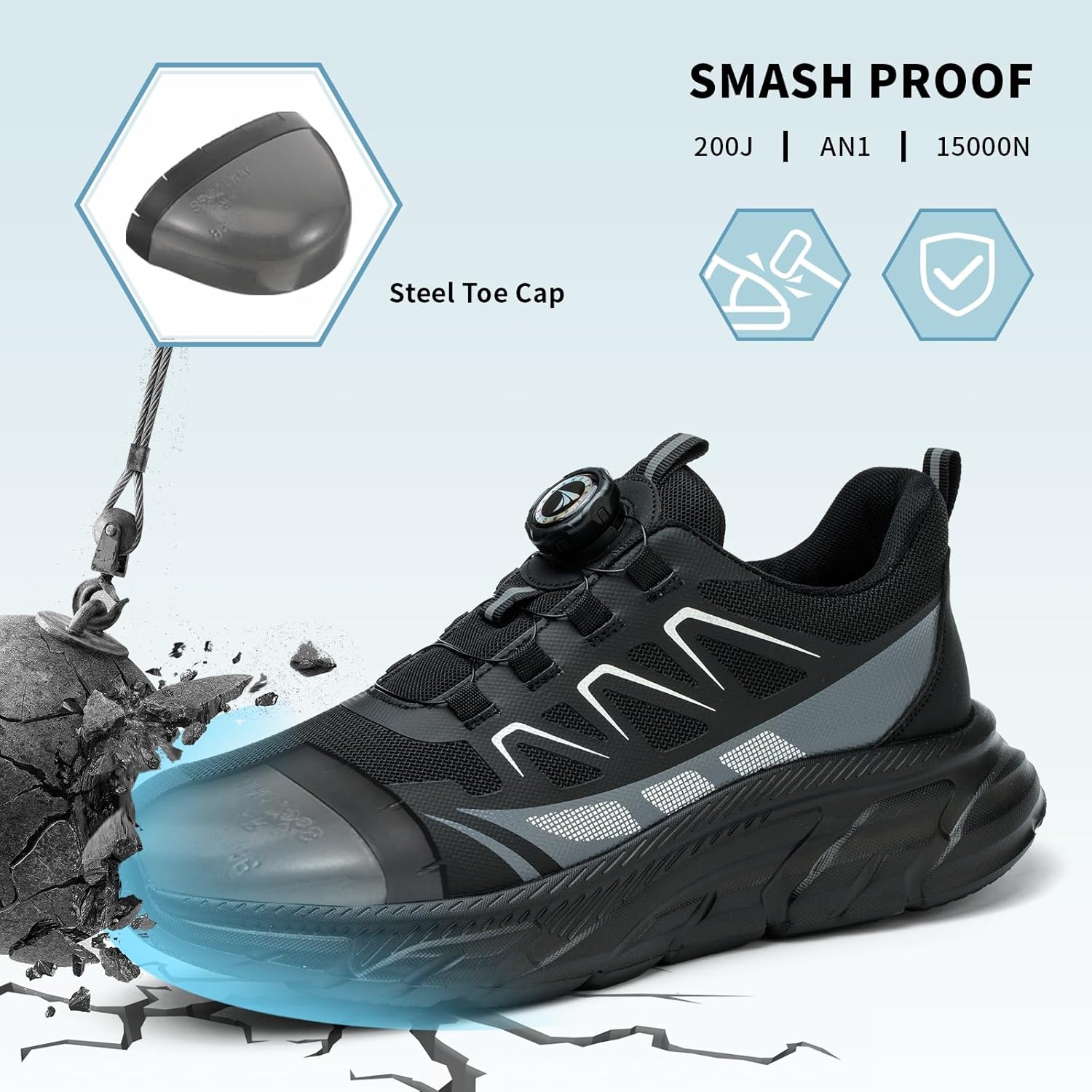 Thumbnail 4 de SOMIYAMI Safety Trainers with Steel Toe Cap – Lightweight, Breathable Work Shoes