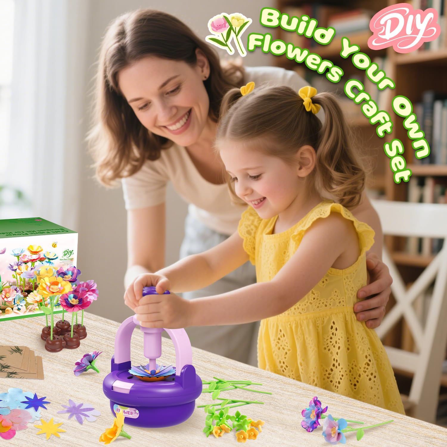 Thumbnail 4 de TingingYuli Juego de manualidades ramo de flores para 4–8 años