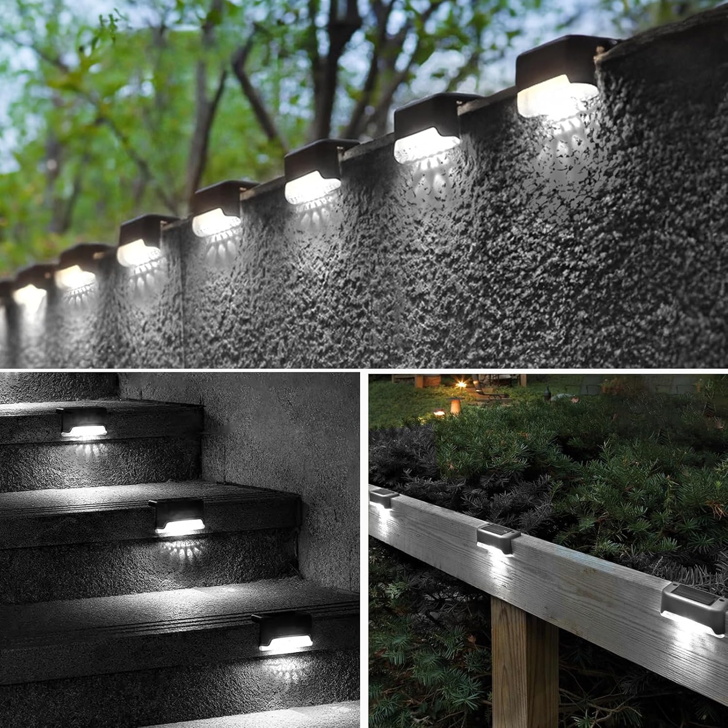 Thumbnail 5 de Caldarax 8 Pack Solar Fence Lights Garden – Cool White LED, Waterproof Outdoor Step Lights