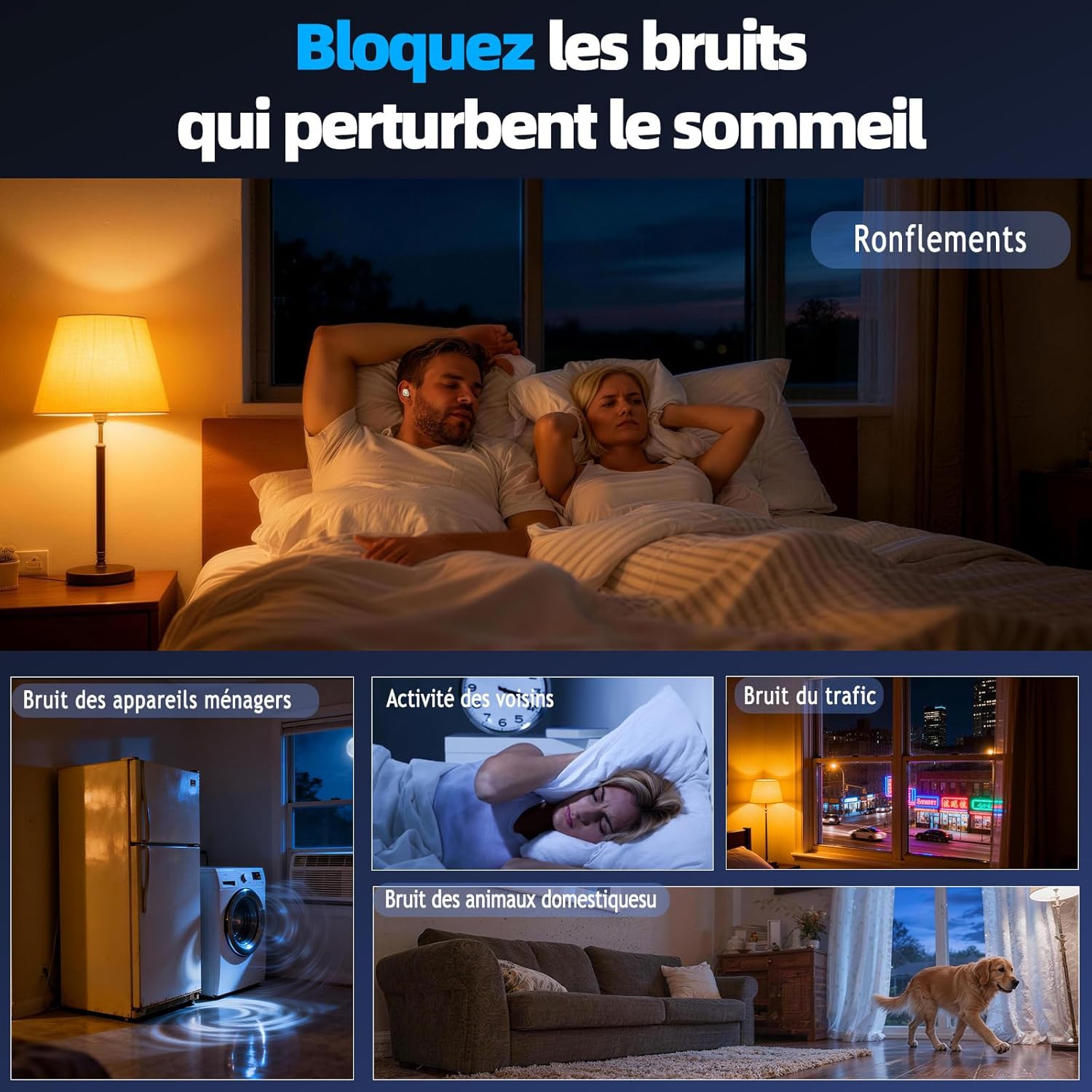 Detalle 2 de ZOVIMAX Écouteurs Bluetooth sans Fil pour Dormir sur le Côté — Sleep Earbuds Esthétique et Confortables
