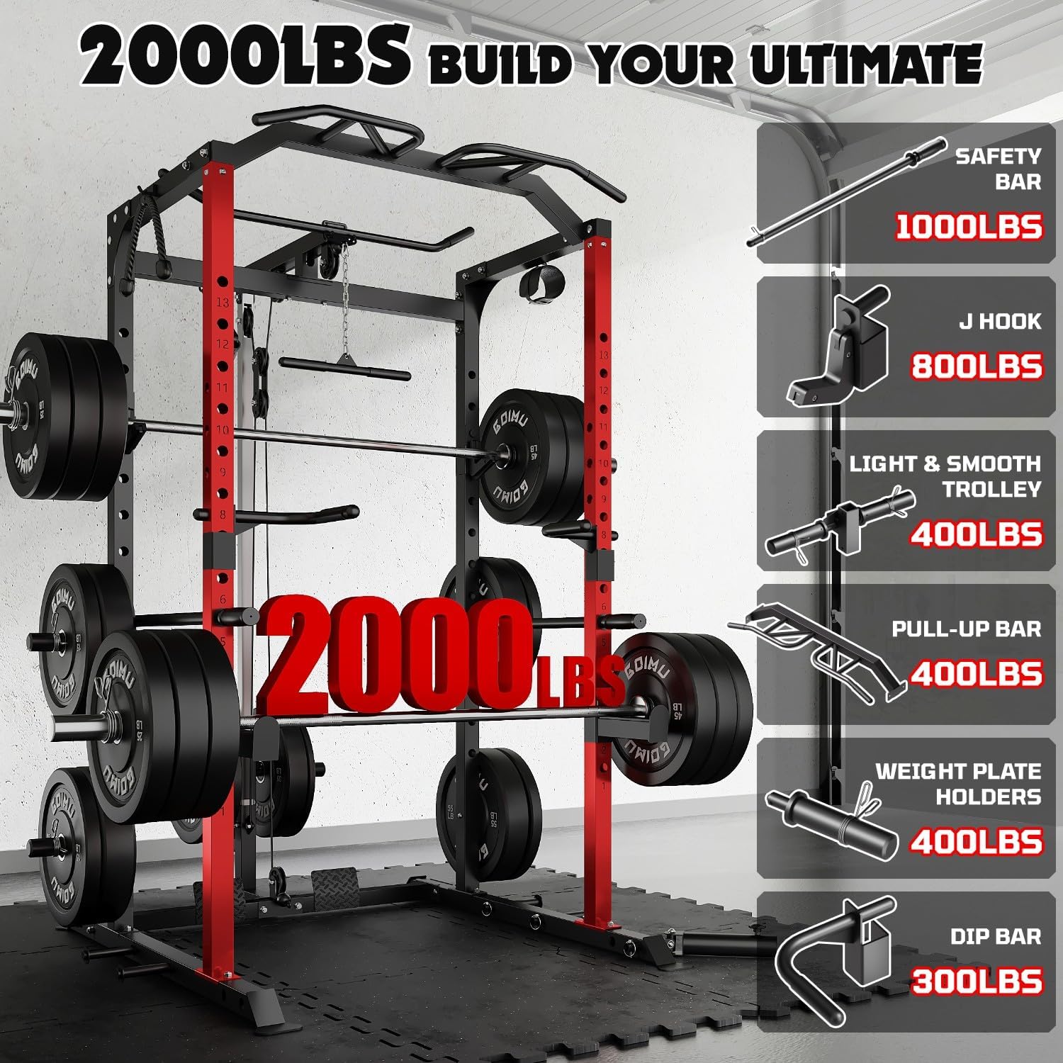 Detalle de GOIMU Power Cage 2×2-Inch Alloy Steel Frame