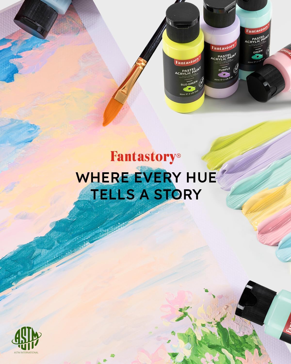 Detalle 2 de fantastory Pastel Acrylic Paint Set 24 colours