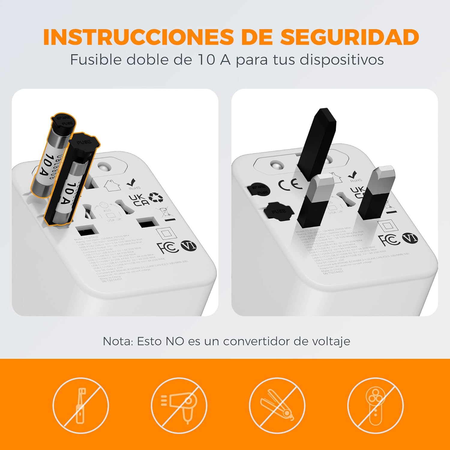 Thumbnail 5 de TESSAN Adaptador Universal 2 USB C 15W