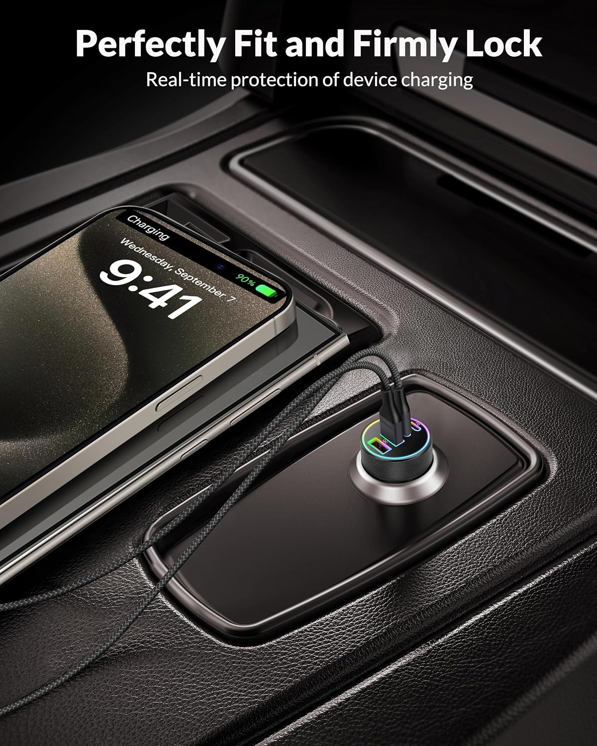 Thumbnail 5 de 90W 4‑Port USB‑C Car Charger with 45W Dual Ports