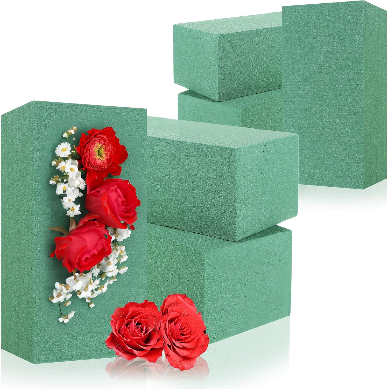 Detalle de com-four® 3x Masses de bouchage pour fleurs fraîches – Mousse de bouchage pour arrangements floraux