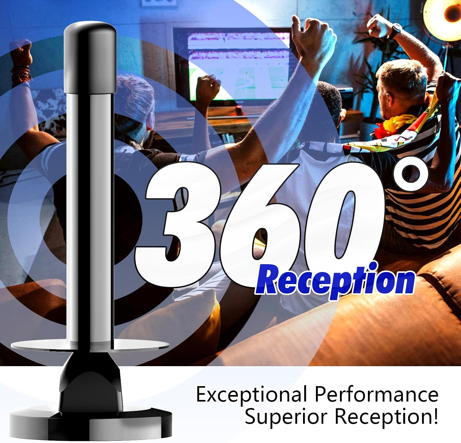 Thumbnail 6 de Indoor TV Aerial with Signal Amplifier and Magnetic Base – 4K/1080p Universal Indoor Aerial