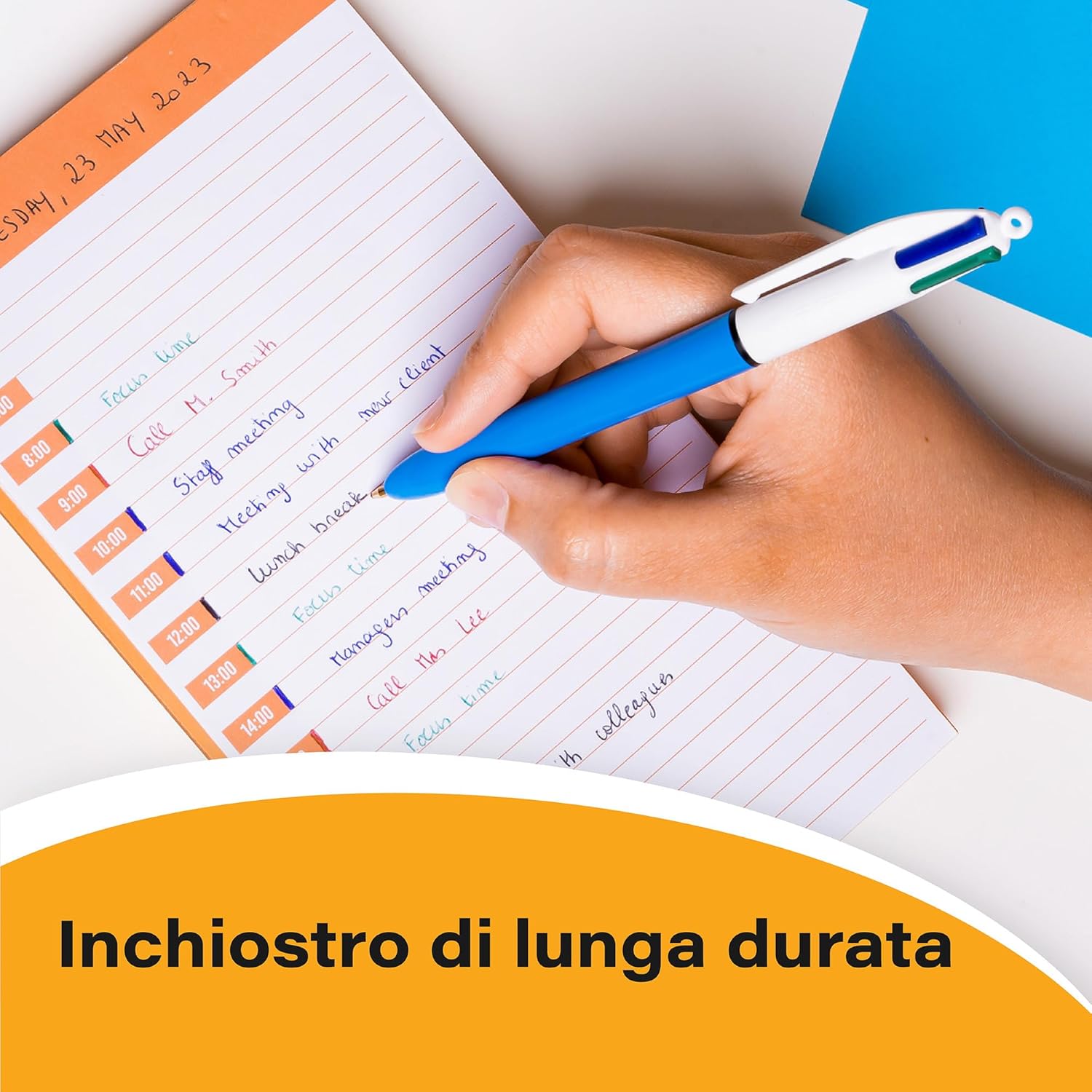 Detalle de BIC 4 Colori a Sfera – Penne Multicolore con Punta Media 1.0 mm, 12 Unità