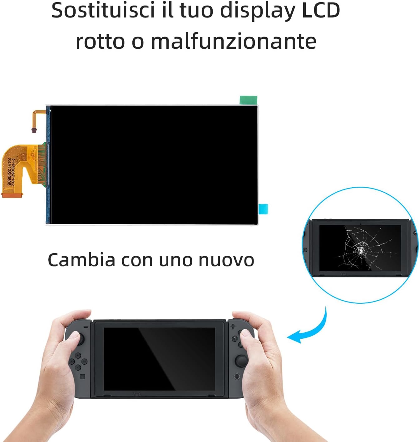 Detalle de Wigearss Schermo LCD di Ricambio per Nintendo Switch – TFT di qualità premium