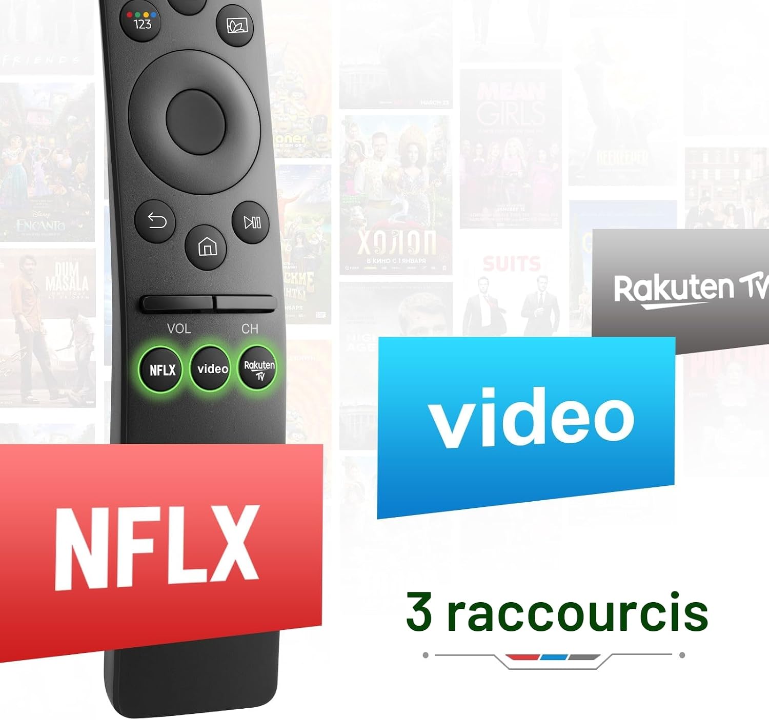Detalle 2 de Télécommande universelle de remplacement pour Samsung Smart TV (QLED, UHD, SUHD) – compatible séries et références indiquées