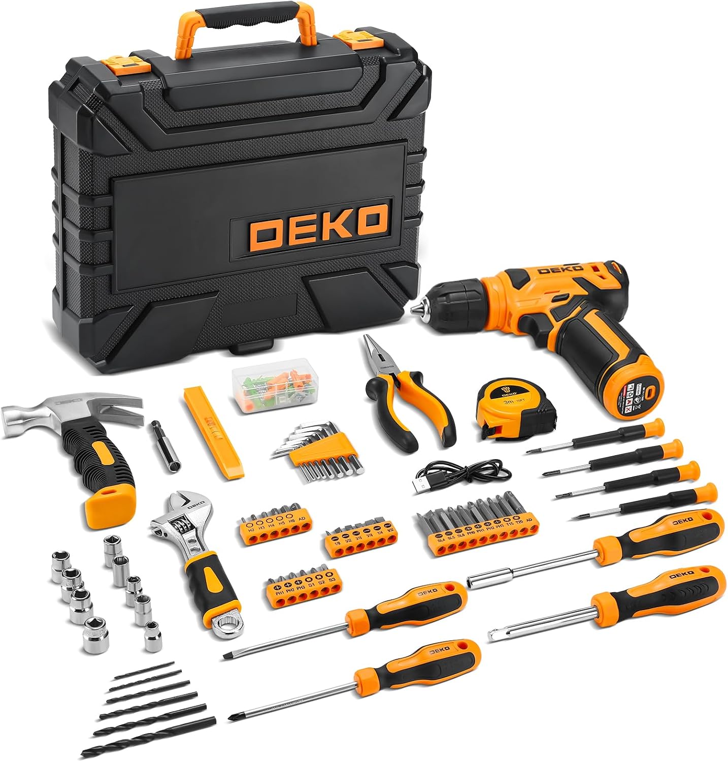 Thumbnail 5 de DEKO 8V Cordless Drill Set with 126-Piece Tool Kit (Yellow)