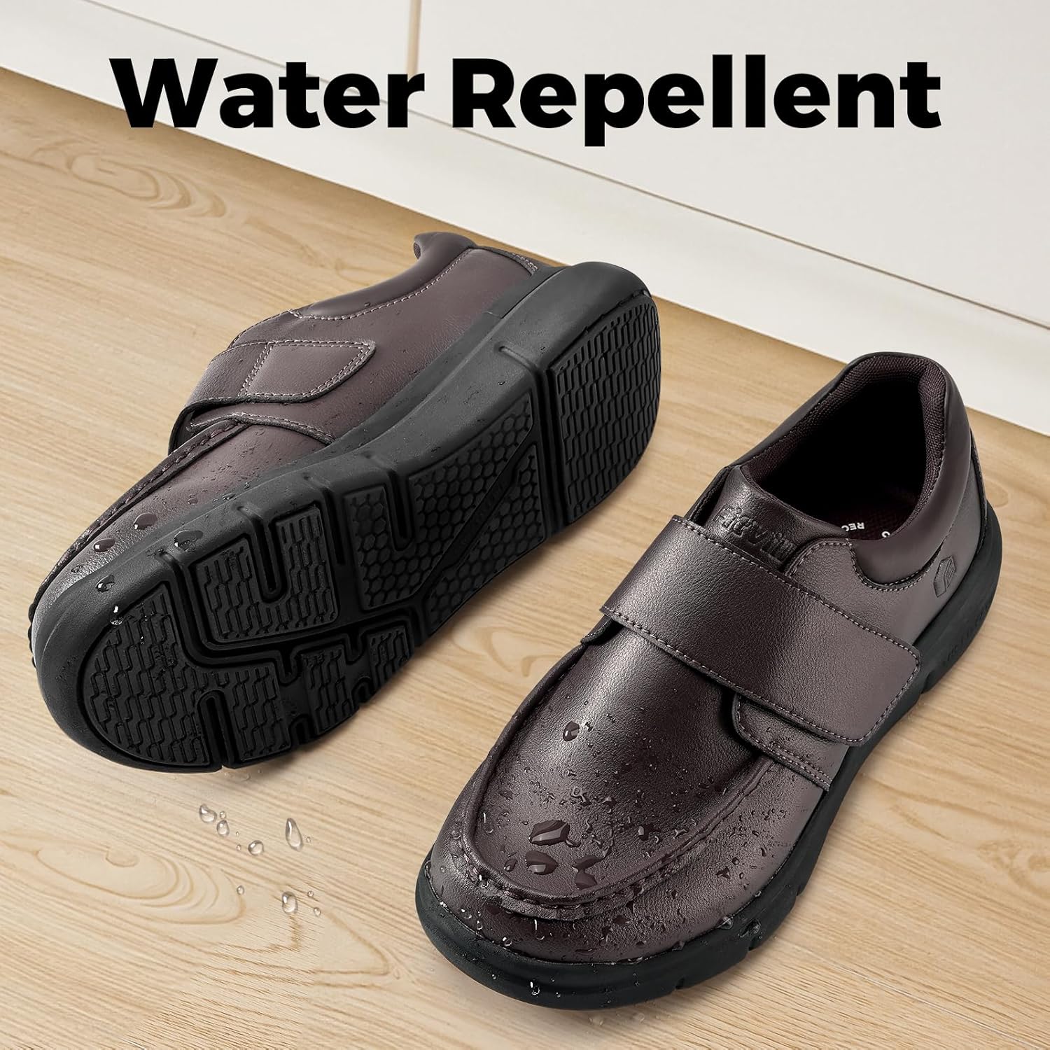Thumbnail 4 de FitVille Scarpe Uomo Diabetici Pianta Larga Mocassini in Pelle Extra Larghi con Strappo