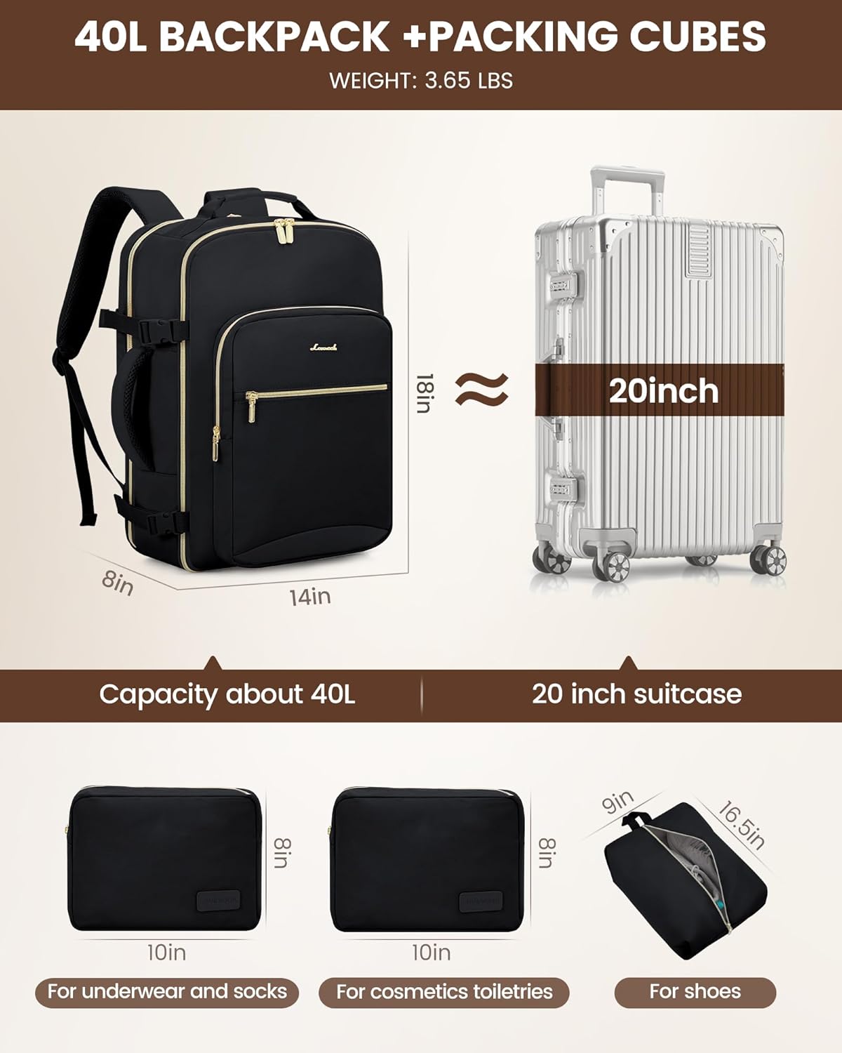 Thumbnail 4 de LOVEVOOK 40L Travel Backpack