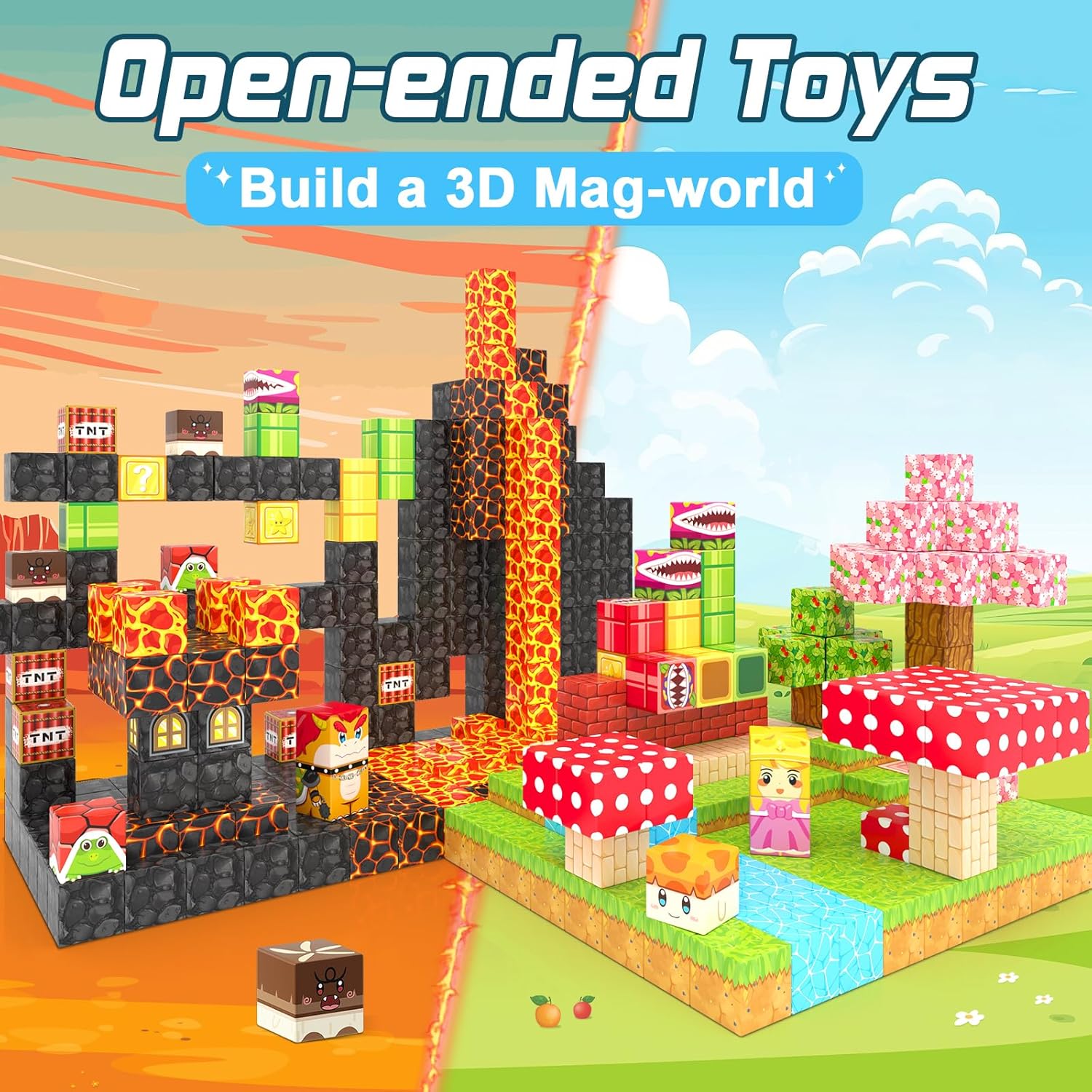 Thumbnail 3 de 110PCS Magnetic Blocks - Build Mine Magnet World Magic Teleport Pipes Set