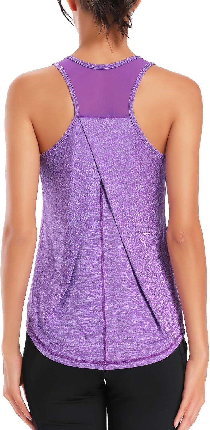 Thumbnail 6 de Dawnrole Damen Sport Tank Top Ärmelloses Leichtes Fitness Top – Netzrücken, vielseitig einsetzbar