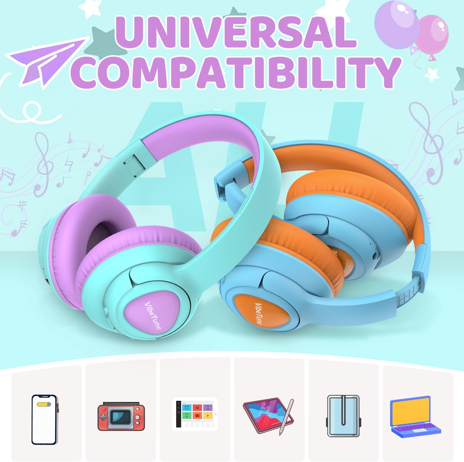 Thumbnail 6 de VibeTune Kids Bluetooth Headphones 60H