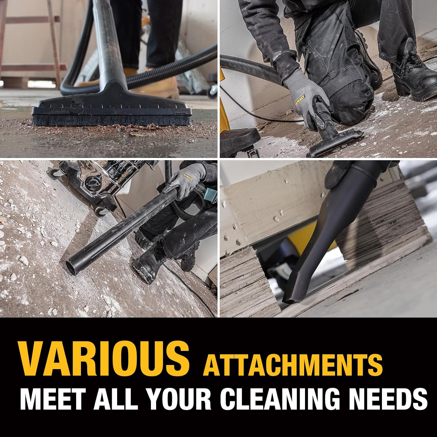 Detalle de DEWALT DXV10S-QT 10-Gallon Wet/Dry Shop Vacuum, 5 Peak HP, Quiet Tech