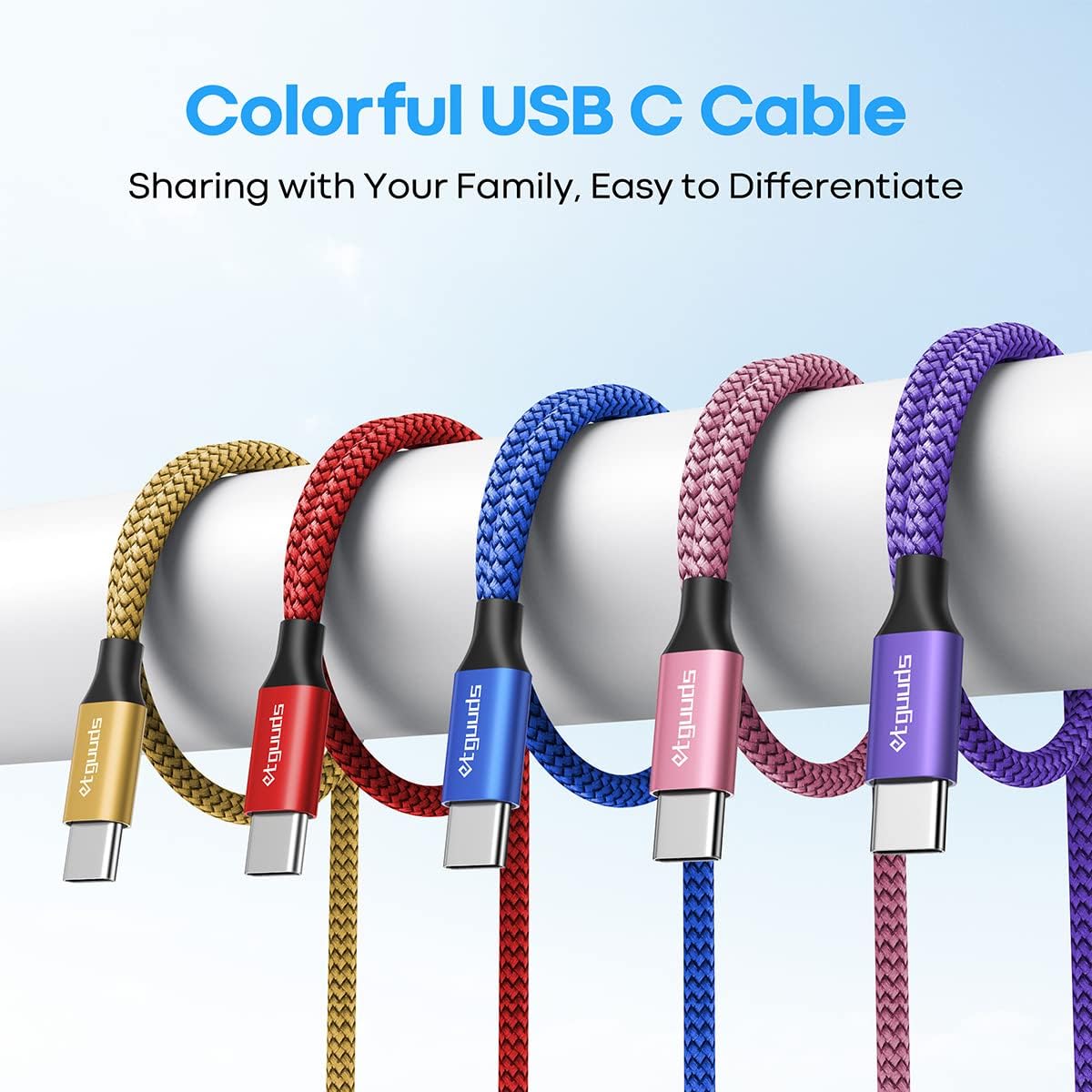 Thumbnail 6 de etguuds USB-C Cable 3ft (5-Pack), USB-A to USB-C Fast Charging & Data Sync Cord