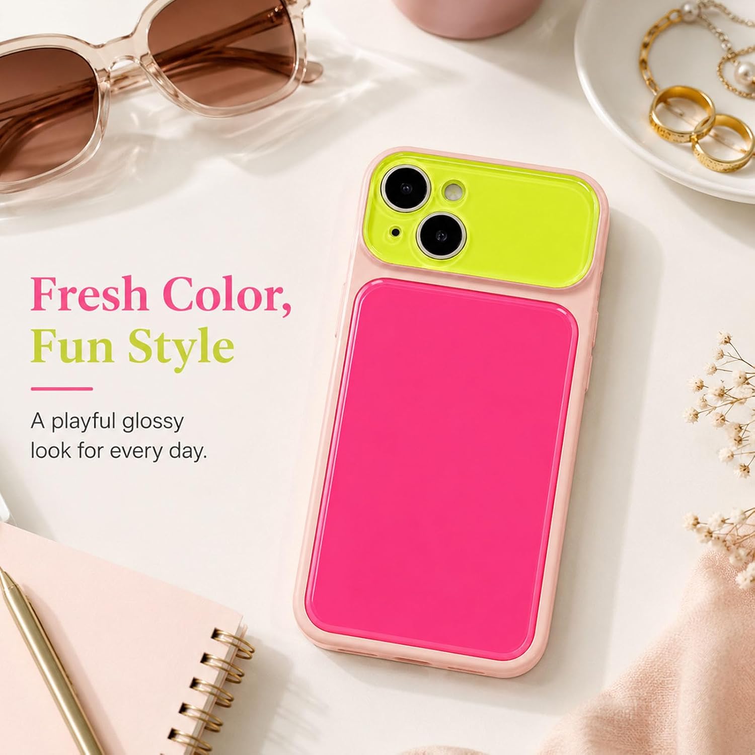 Thumbnail 6 de EKELYVIA Pink TPU Case for iPhone 13 with Raised Camera and Screen Bezels