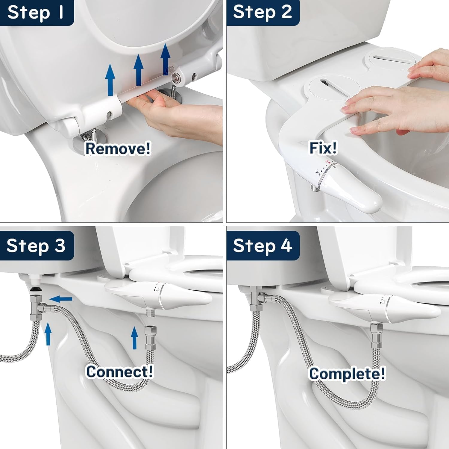 Thumbnail 3 de PENDEJATO Inserto per bidet ultra sottile per WC – due ugelli, pressione regolabile e installazione rapida