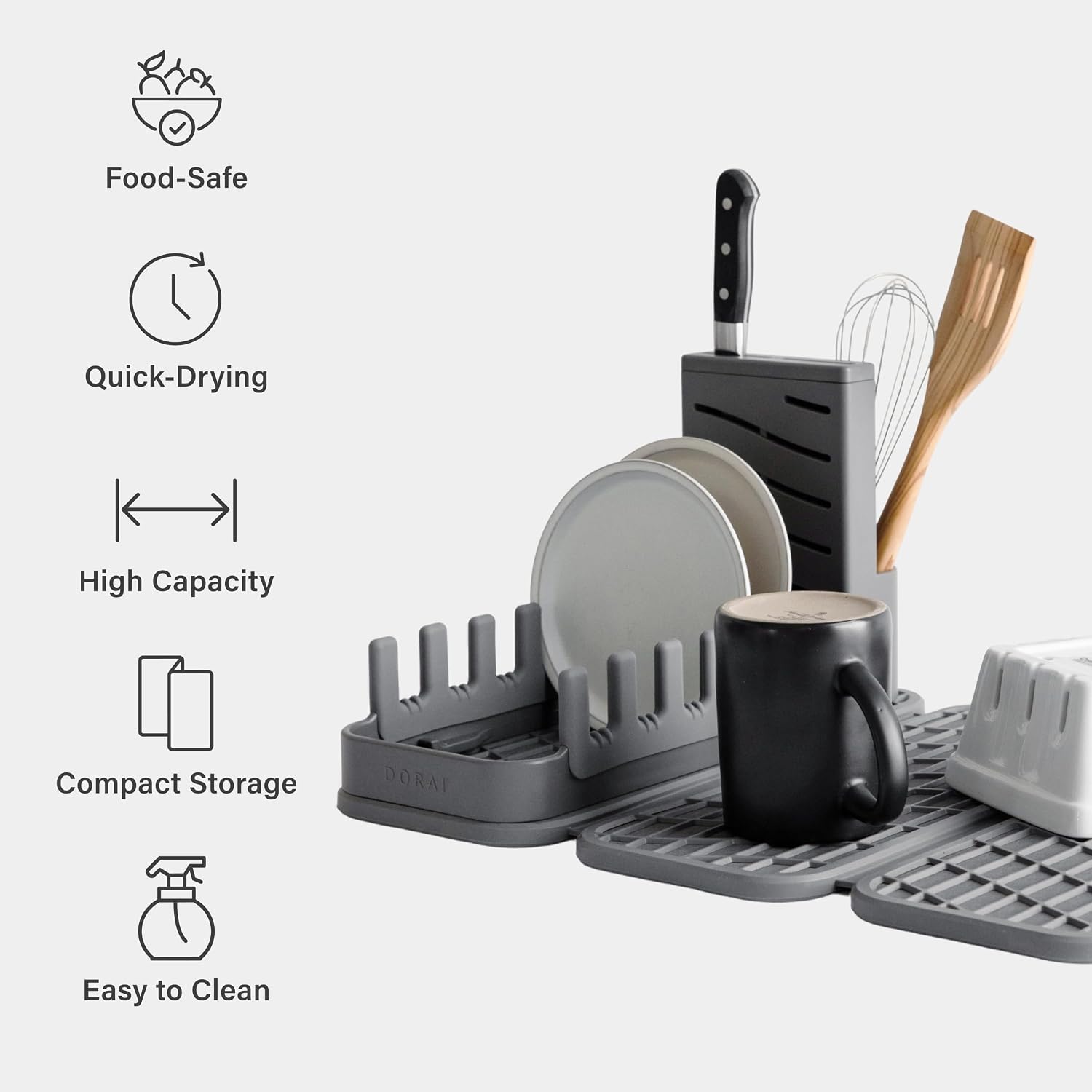 Thumbnail 2 de Dorai Home Collapsible Dish Drying Rack 19.9"
