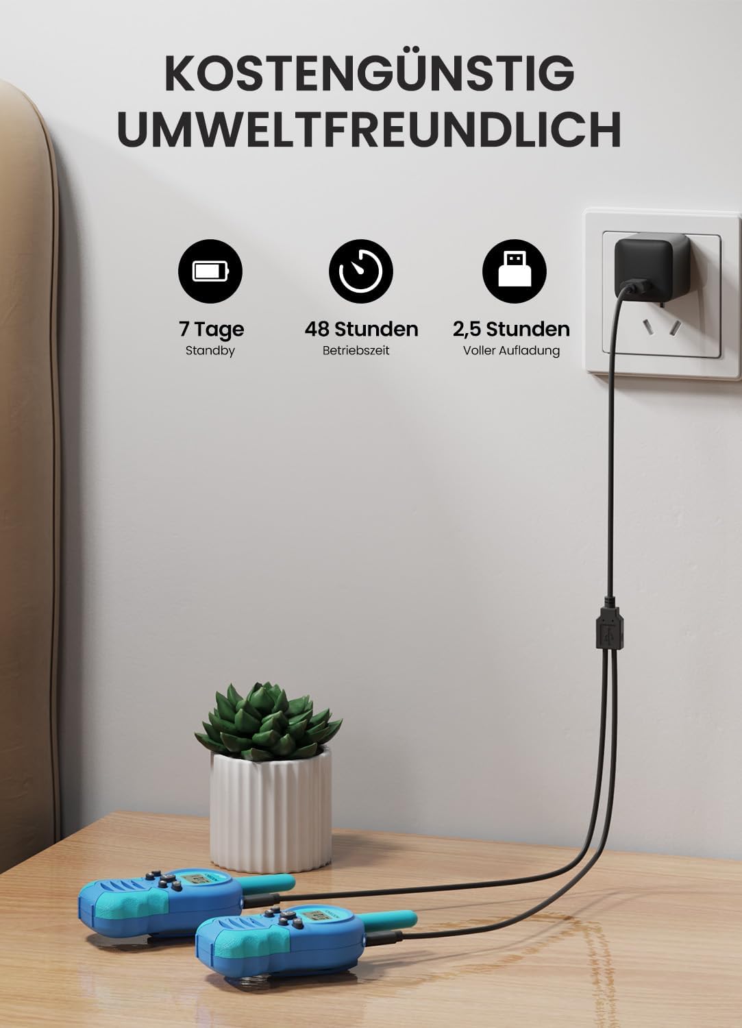 Thumbnail 2 de FOREDOM Walkie Talkies Kinder 2er Set