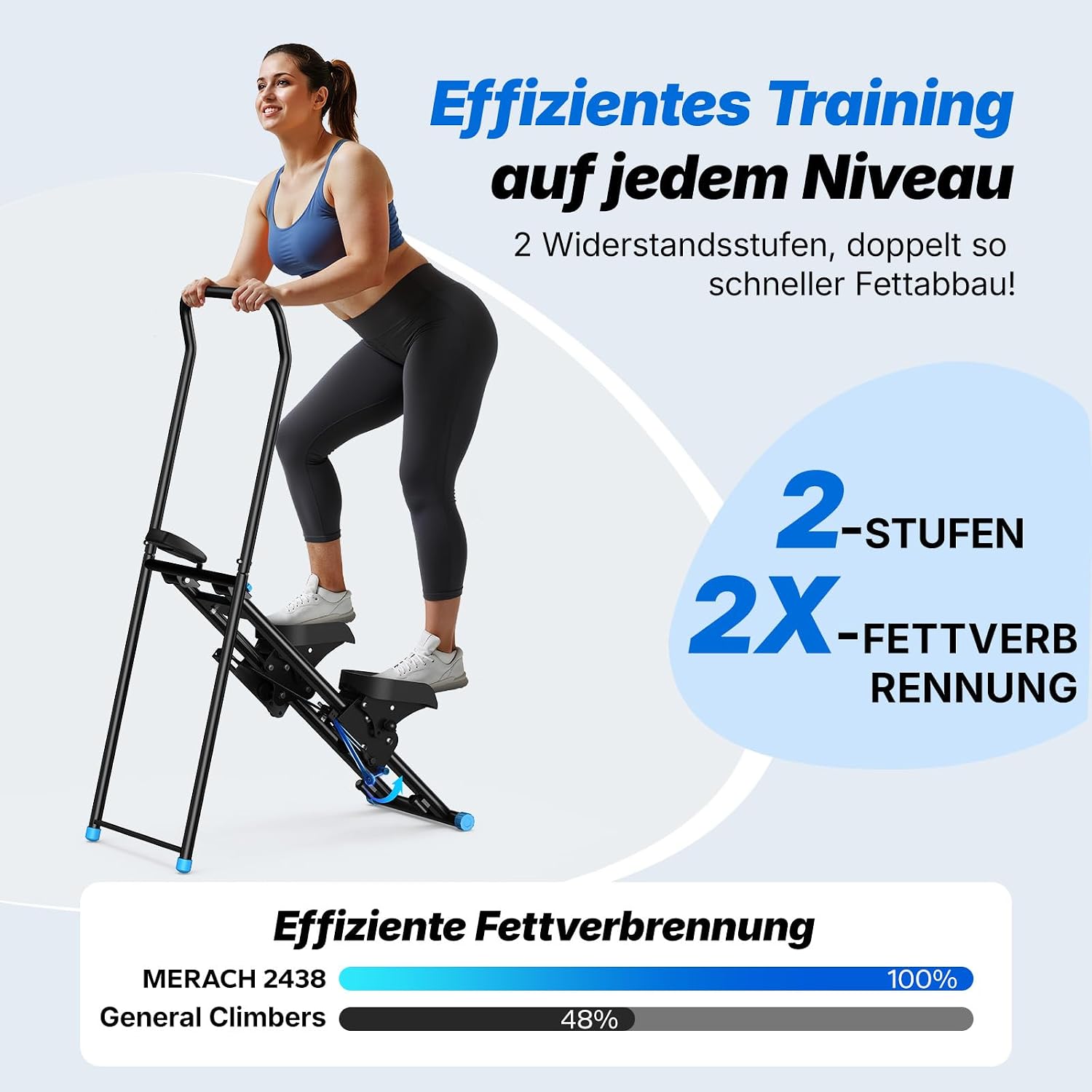 Detalle de MERACH 2026 Stair Stepper für Home Gym – Vertikaler Klimm-/Stepper mit verstellbaren Lenker & Pedalen