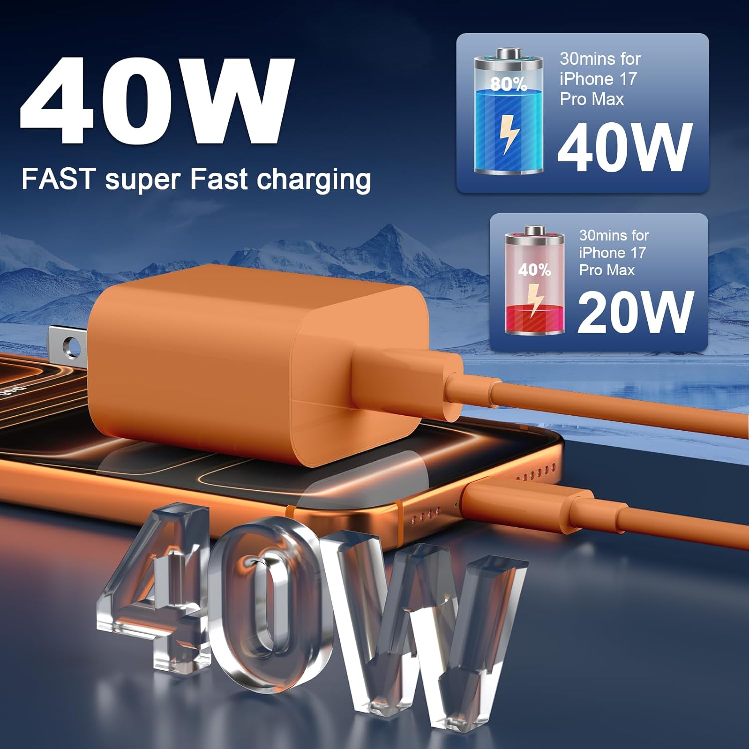 Thumbnail 2 de Apple 40W Dynamic Power Adapter 2-pack USB-C fast charger