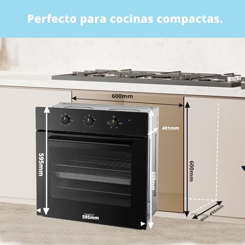 Thumbnail 8 de Comfee CBO60M80M1-BK horno empotrable de 60 cm y 60 litros con 8 funciones y freidora de aire