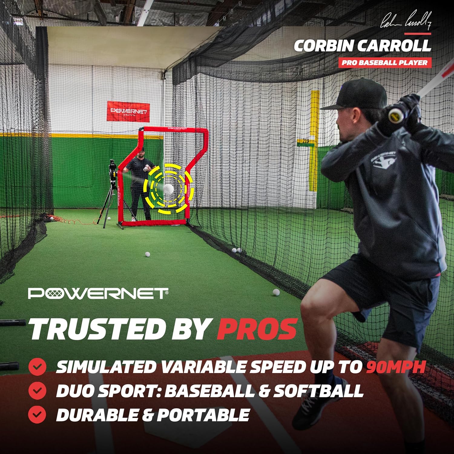 Thumbnail 1 de PowerNet Launch F-lite Baseball and Softball Pitching Machine