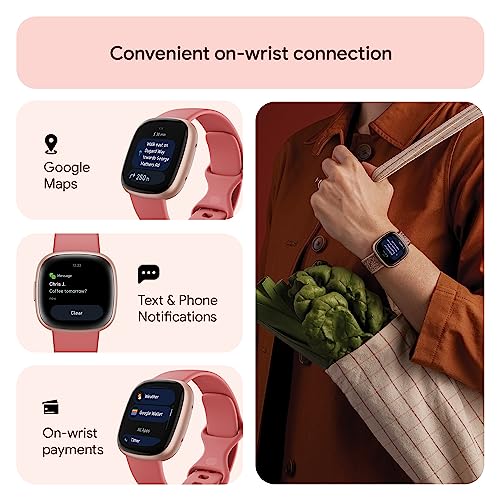 Thumbnail 3 de Fitbit Versa 4 Fitness Smartwatch with Google Health Membership | Pink Sand/Copper Rose Aluminium