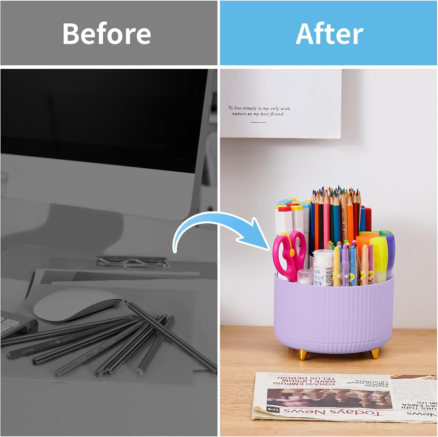 Detalle 2 de Marbrasse Desk Organiser 360 rotating holder