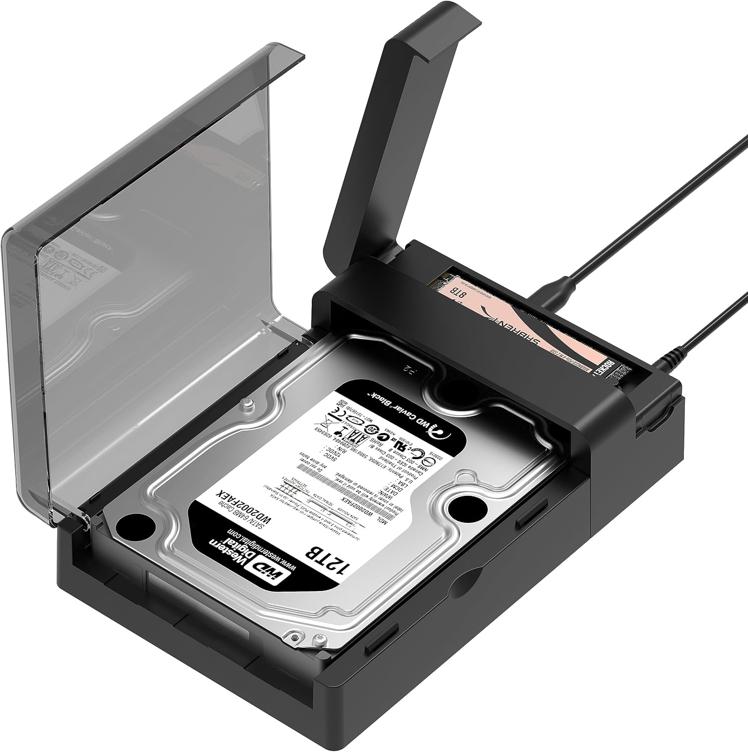 Detalle de SABRENT DS-UFNC docking station USB-C per SSD M.2 NVMe e HDD/SSD SATA 2,5"/3,5" con clonazione offline