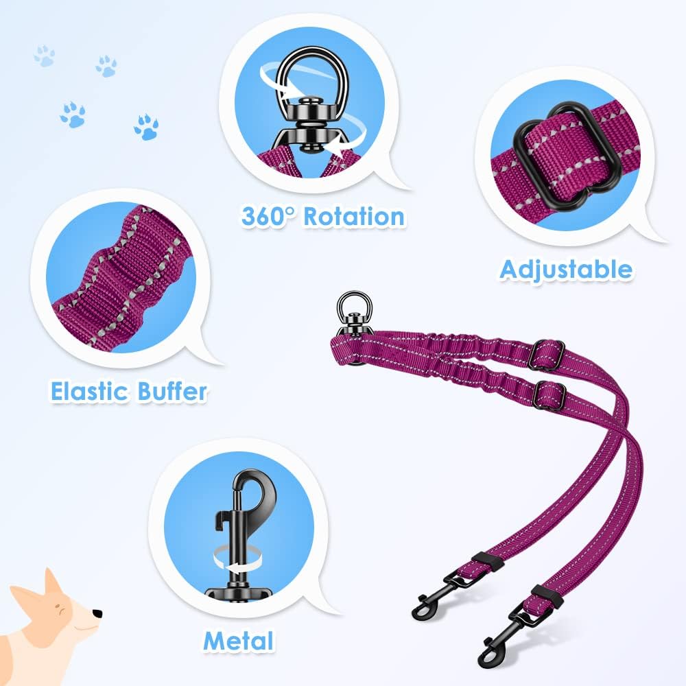 Detalle 2 de Nasjac double dog lead splitter 360° rotation