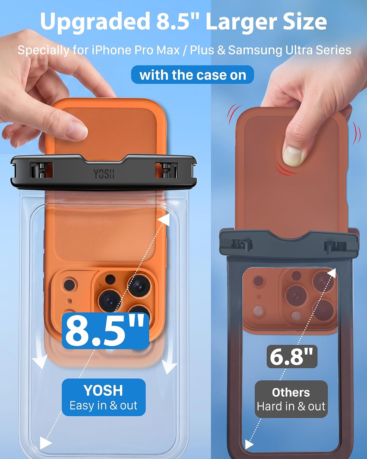 Detalle 2 de YOSH Waterproof Phone Pouch 8.5in 2-Pack