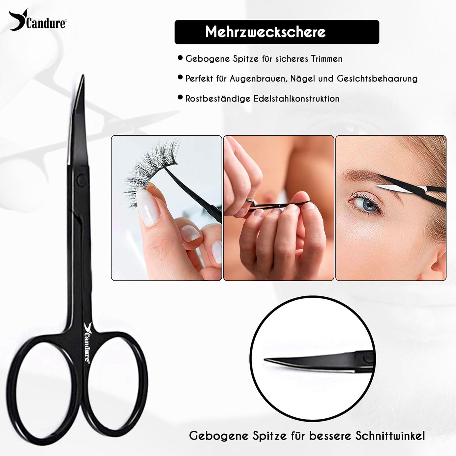 Thumbnail 5 de Candure Eyebrow Tweezers Set for Professionals (5 Stück) – Edelstahl Pinzetten-Set für präzige Haarentfernung