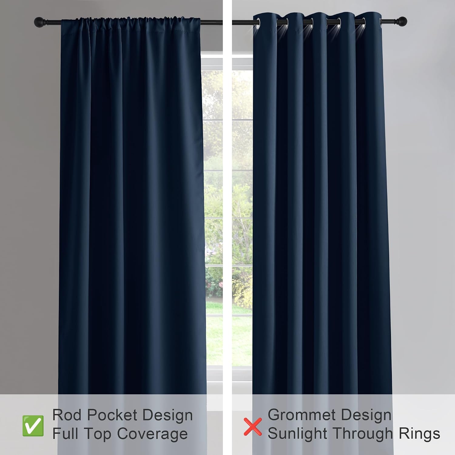 Detalle 2 de PONY DANCE Blackout Curtains, Navy Blue