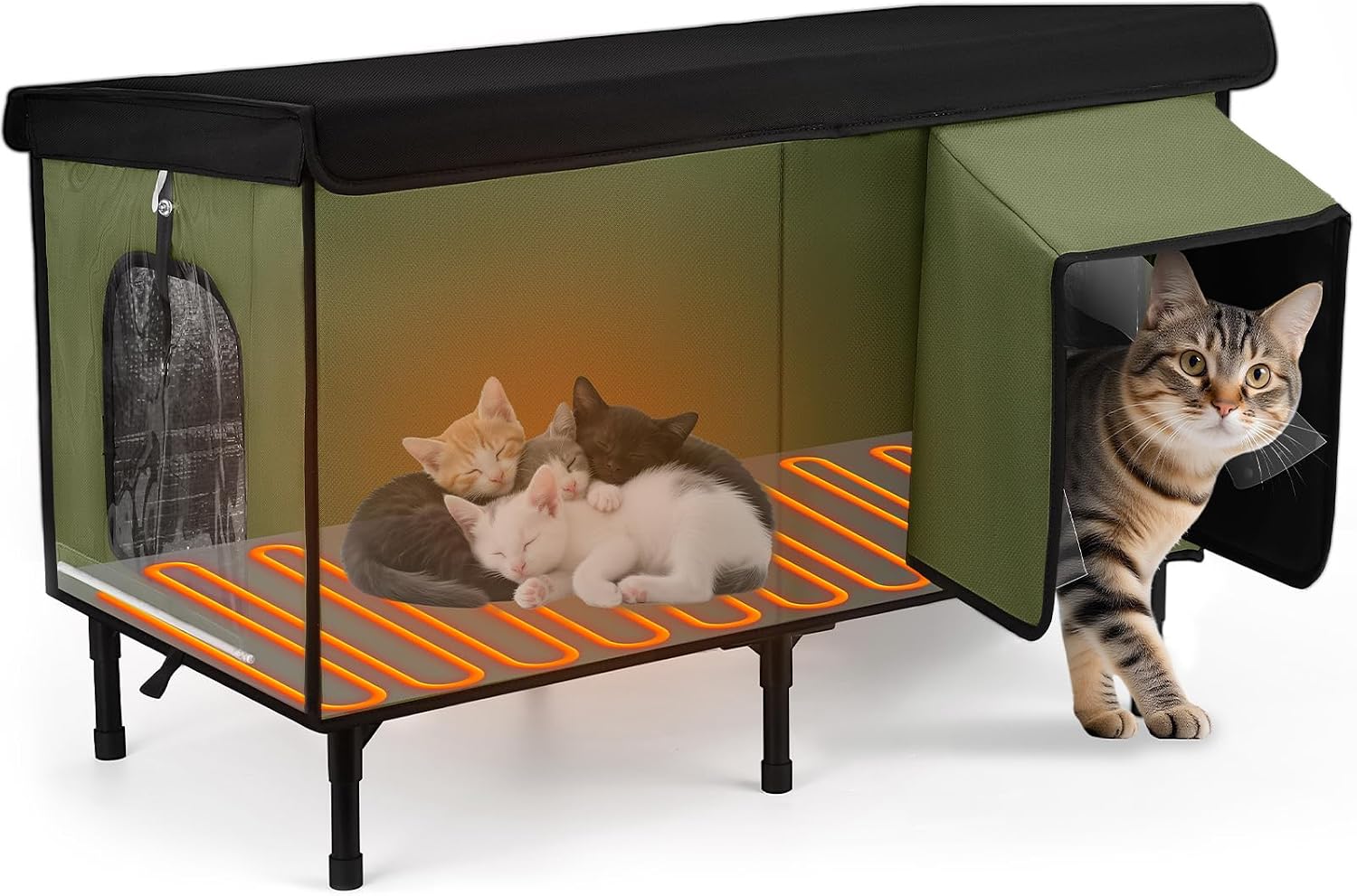 Detalle de SHU UFANRO TK-HPP6030T Heated Outdoor Cat House, Insulated and Waterproof
