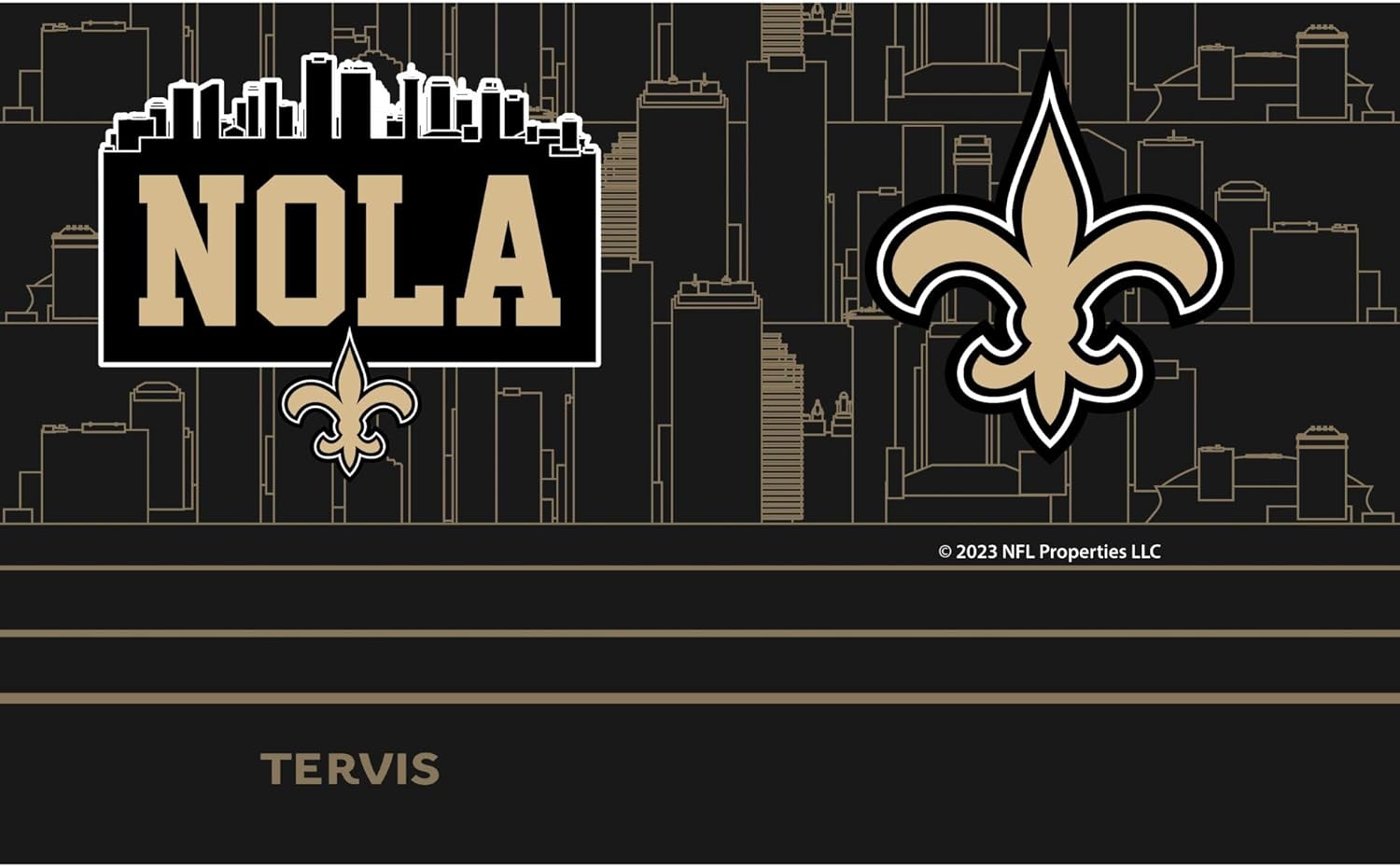 Thumbnail 1 de Tervis Traveler NFL New Orleans Saints “Nola Slogan” Triple-Walled Insulated Tumbler (20oz) — Stainless Steel Travel Cup